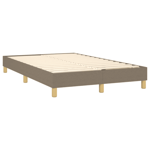 Estrutura de Cama de casal moderno com molas sem colchão 120x200 cm tecido cinza-acastanhado