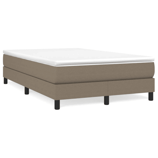 Estrutura de Cama de casal moderno com molas sem colchão 120x200 cm tecido cinza-acastanhado