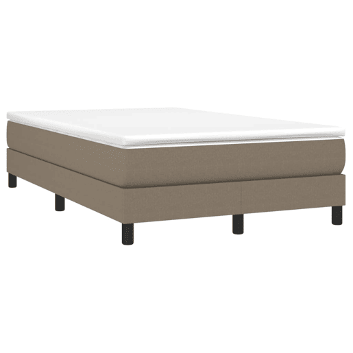 Estrutura de Cama de casal moderno com molas sem colchão 120x200 cm tecido cinza-acastanhado