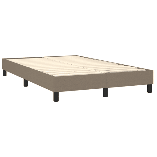 Estrutura de Cama de casal moderno com molas sem colchão 120x200 cm tecido cinza-acastanhado