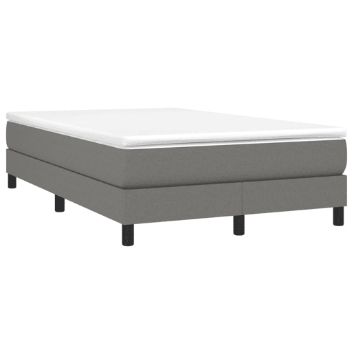 Estrutura de Cama de casal moderno com molas 120x200 cm tecido cinzento-escuro