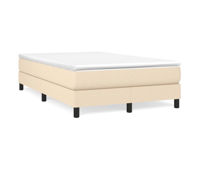 Estructura de cama doble matrimonial - con somier tela crema 120x200 cm
