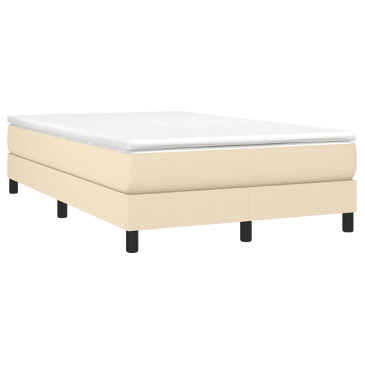 Estrutura de Cama de casal moderno com molas 120x200 cm tecido cor creme