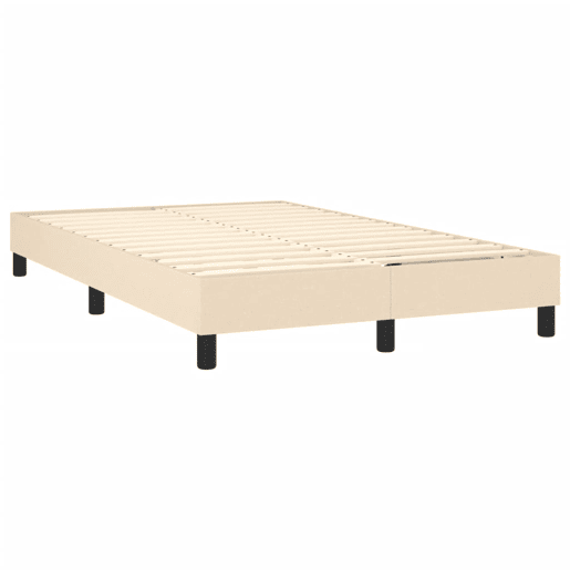 Estrutura de Cama de casal moderno com molas 120x200 cm tecido cor creme