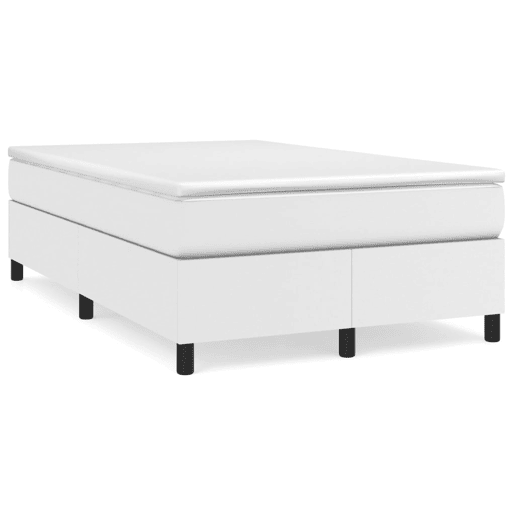 Estrutura de Cama de casal moderno com molas 120x200 cm couro artificial branco