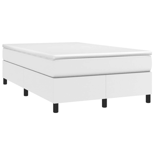 Estrutura de Cama de casal moderno com molas 120x200 cm couro artificial branco