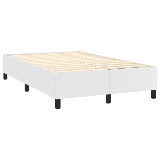 Estrutura de Cama de casal moderno com molas 120x200 cm couro artificial branco