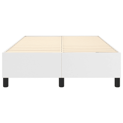 Estrutura de Cama de casal moderno com molas 120x200 cm couro artificial branco