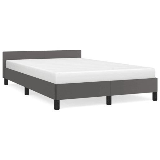 Estrutura Cama de casal para adultos c cabeceira sem colchão 120x200 cm cinzento