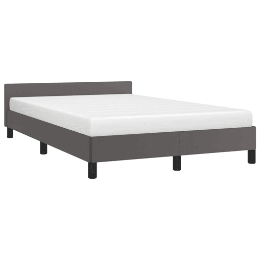Estrutura Cama de casal para adultos c cabeceira sem colchão 120x200 cm cinzento
