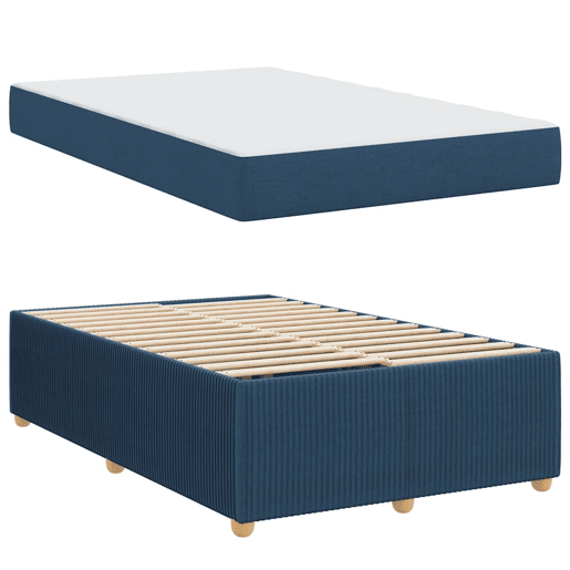 Estrutura da Cama de casal moderno com colchão - Azul 120 x 200 cm tecido