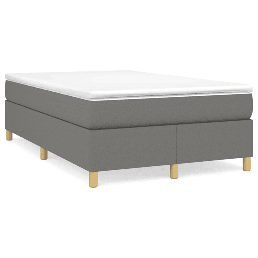 Estrutura de Cama de casal moderno com molas 120x200 cm tecido cinzento-escuro