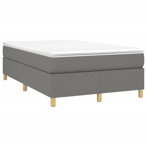 Estrutura de Cama de casal moderno com molas 120x200 cm tecido cinzento-escuro