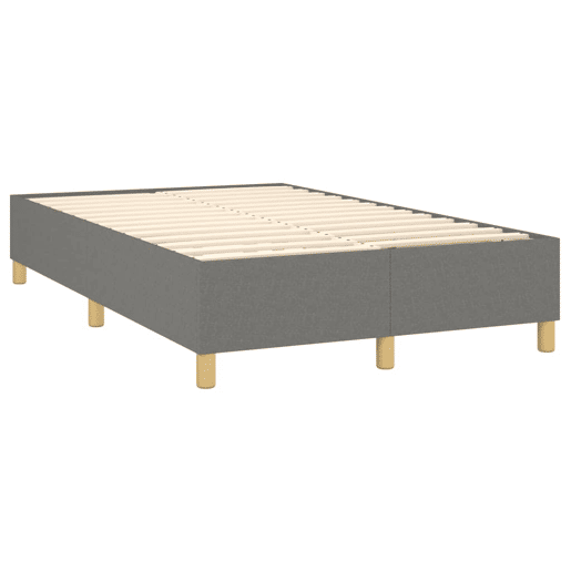 Estrutura de Cama de casal moderno com molas 120x200 cm tecido cinzento-escuro