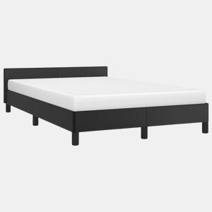 Estrutura Cama de casal para adultos c cabeceira sem colchão 120x200 cm preto
