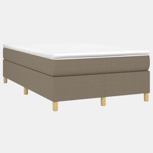 Estrutura de Cama de casal moderno com molas sem colchão 120x200 cm tecido cinza-acastanhado