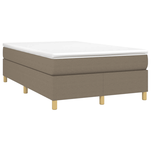 Estrutura de Cama de casal moderno com molas sem colchão 120x200 cm tecido cinza-acastanhado