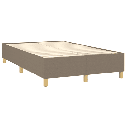 Estrutura de Cama de casal moderno com molas sem colchão 120x200 cm tecido cinza-acastanhado