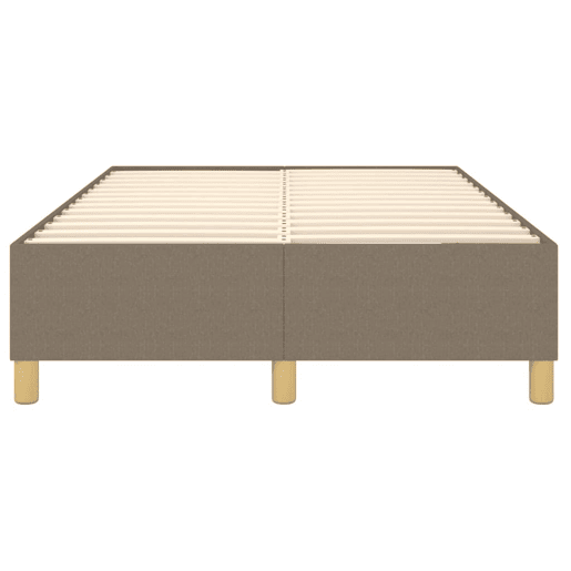 Estrutura de Cama de casal moderno com molas sem colchão 120x200 cm tecido cinza-acastanhado
