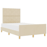Estrutura da Cama de casal simple com cabeceira Creme 120 x 200 cm tecido