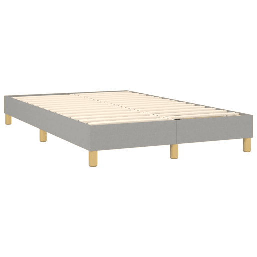 Estrutura de Cama de casal moderno com molas 120x200 cm tecido cinzento-claro