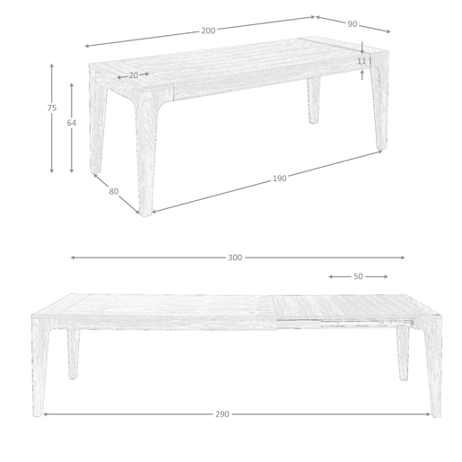 ANGEL CERDA Mesa de jantar retangular extensÃvel ANGEL CERDA Mesa de jantar retangular extensÃvel