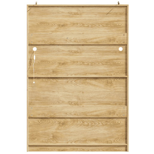 Aparador 120x40x180 cm - Com portas em MDF tecido, com iluminação LED - Natural