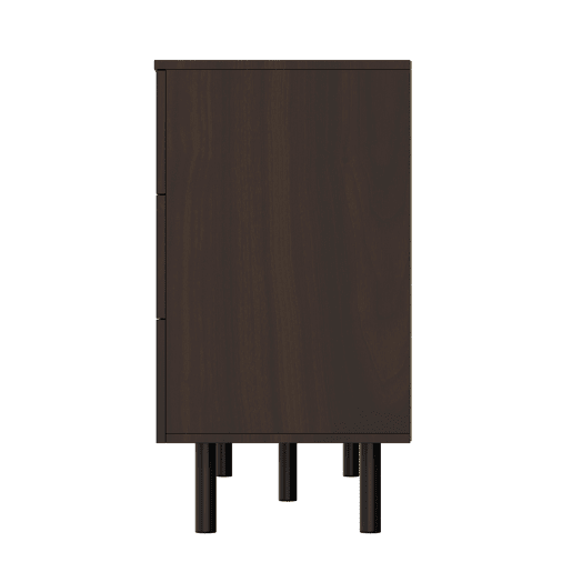 Tocador elegante com 6 gavetas - Puxadores de rattan, ideal para quarto e sala - Nogueira