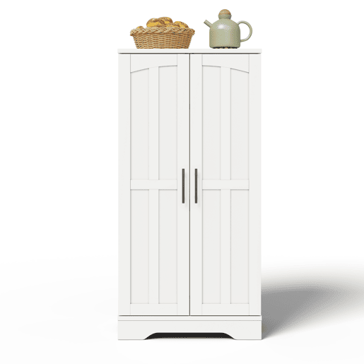 Aparador 120x60x40 cm - Com luz LED, 2 portas, prateleiras ajustáveis - Branco
