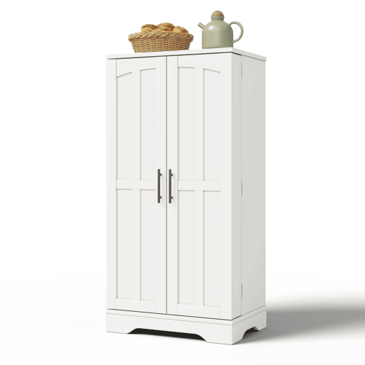 Aparador 120x60x40 cm - Com luz LED, 2 portas, prateleiras ajustáveis - Branco