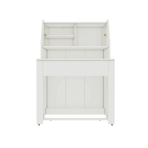 Aparador, Armário de bar retrátil - com compartimentos na parte superior - estilo moderno - Branco