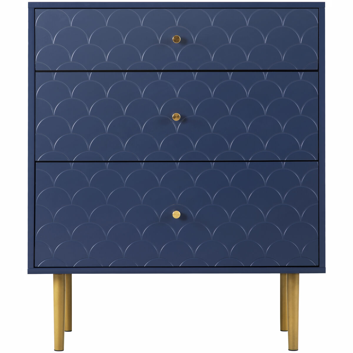 Cómoda 3 cajones 89x75x40 cm - sideboard/highboard para dormitorio y sala - azul marino