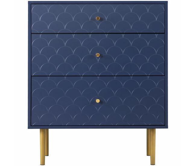 Cómoda 3 cajones 89x75x40 cm - sideboard/highboard para dormitorio y sala - azul marino