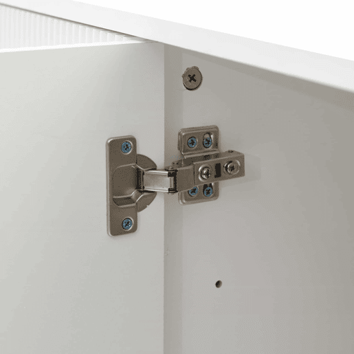 Aparador de 160 cm - 4 portas, prateleiras ajustáveis, multifuncional com pés metálicos - branco