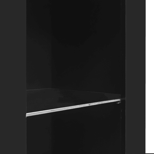 Aparador moderno 95x35x83 cm - Estilo compacto com prateleiras de vidro e porta - Preto