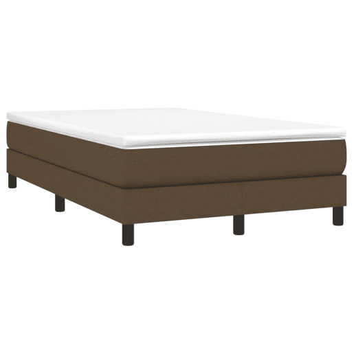 Estrutura de Cama de casal moderno com molas 120x200 cm tecido castanho-escuro