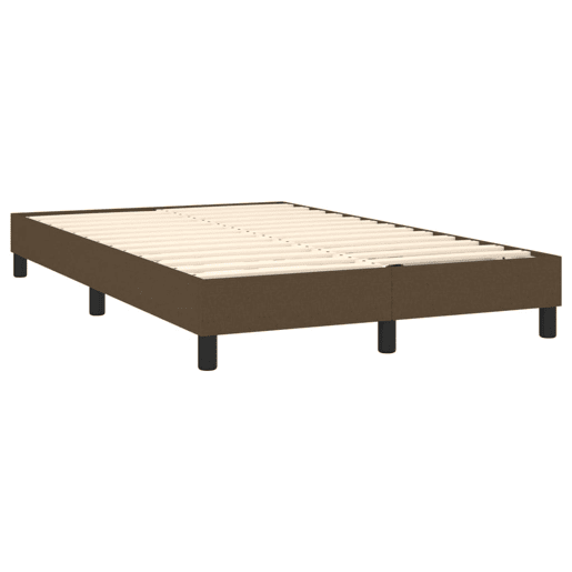 Estrutura de Cama de casal moderno com molas 120x200 cm tecido castanho-escuro