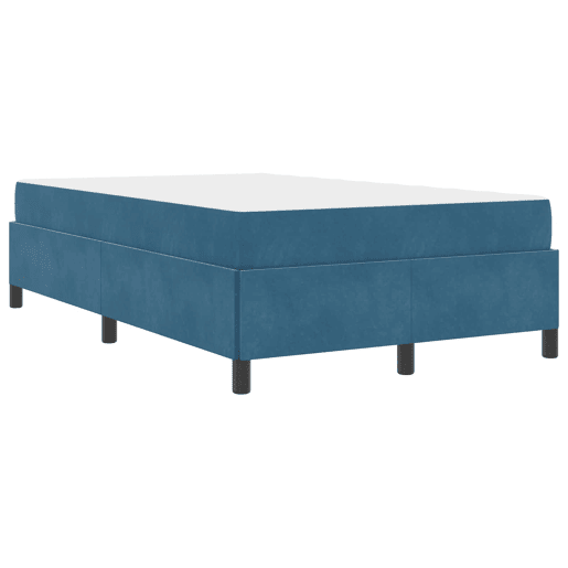 Estrutura da Cama de casal moderno com colchão - Azul Escuro 120 x 200 cm tecido