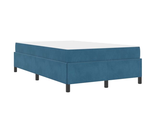 Estructura de cama doble matrimonial con colchón azul oscuro 120 x 200 cm tela