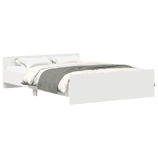 Estrutura Cama de casal para adultos c painéis de cabeceira e pés 120x200 cm branco