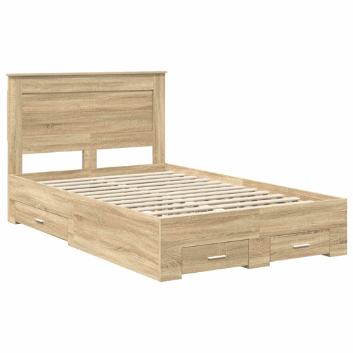 Estrutura da Cama de casal moderno para adultos com gaveta com cabeceira Madeira processada