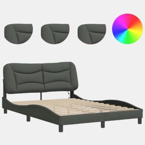 Estrutura de Cama de casal moderno com LED - 120x200 cm tecido