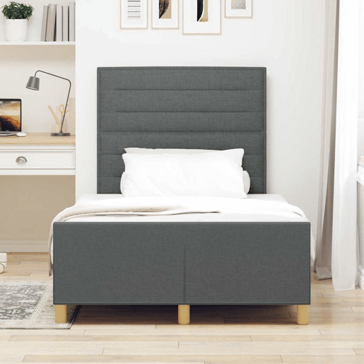 Estrutura De Cama De Casal Moderno - Cinzento escuro 120 x 200 cm tecido