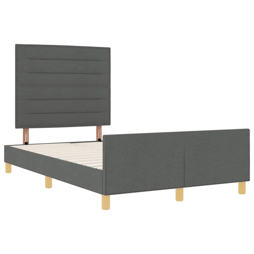 Estrutura De Cama De Casal Moderno - Cinzento escuro 120 x 200 cm tecido