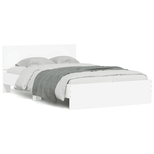 Estrutura de Cama de casal moderno com cabeceira 120x190 cm branco