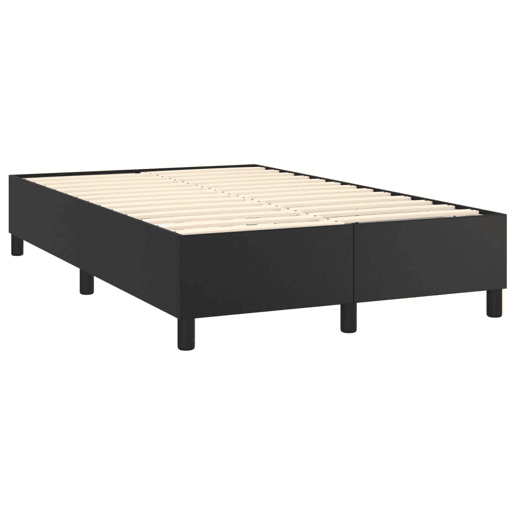 Estrutura de Cama de casal moderno com molas 120x200 cm couro artificial preto