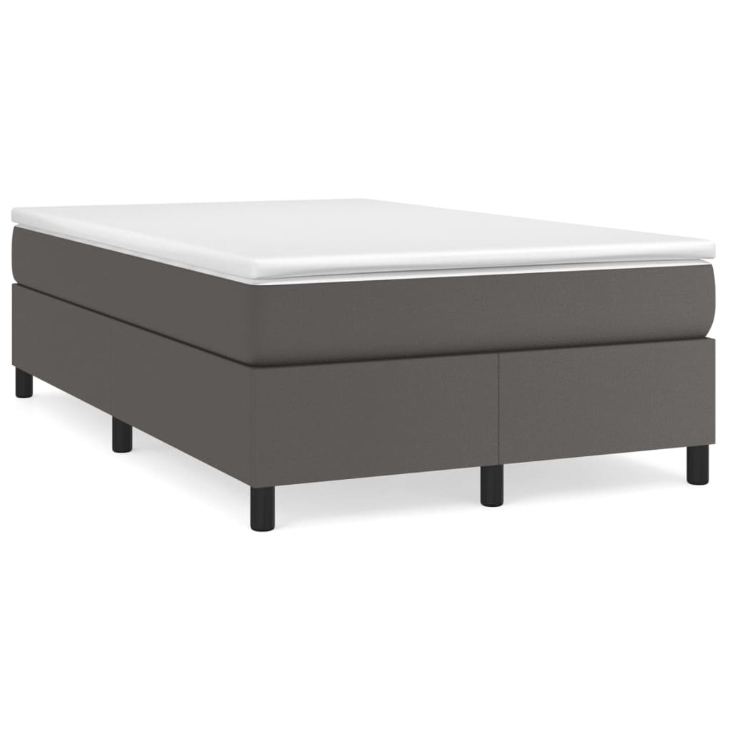 Estructura de cama doble matrimonial - con somier cuero sintético gris 120x200 cm