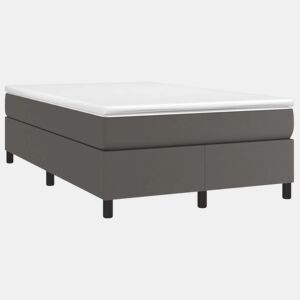 Estrutura de Cama de casal moderno com molas 120x200 cm couro artificial cinzento