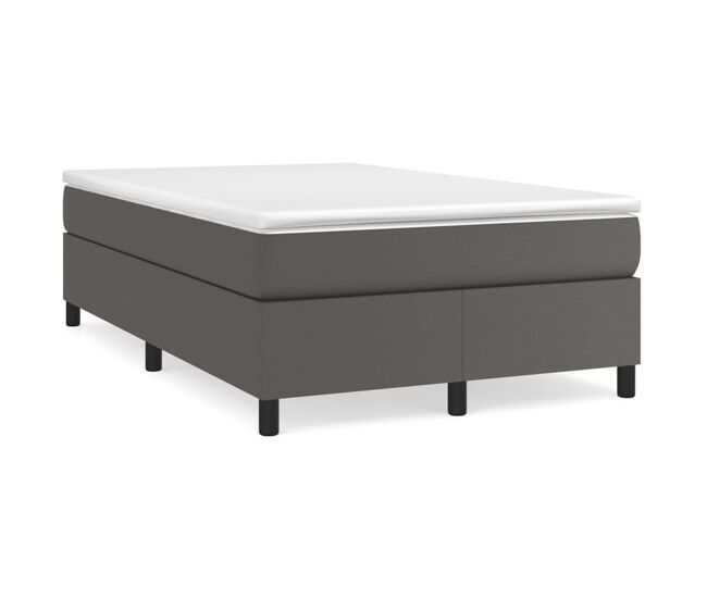 Estructura de cama doble matrimonial - con somier cuero sintético gris 120x200 cm