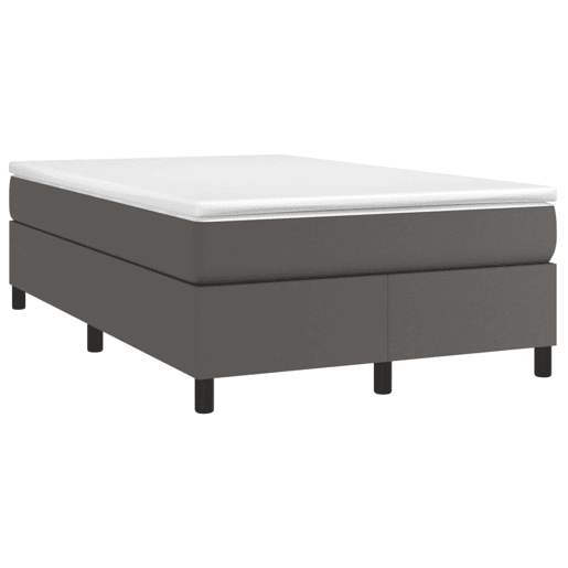 Estrutura de Cama de casal moderno com molas 120x200 cm couro artificial cinzento